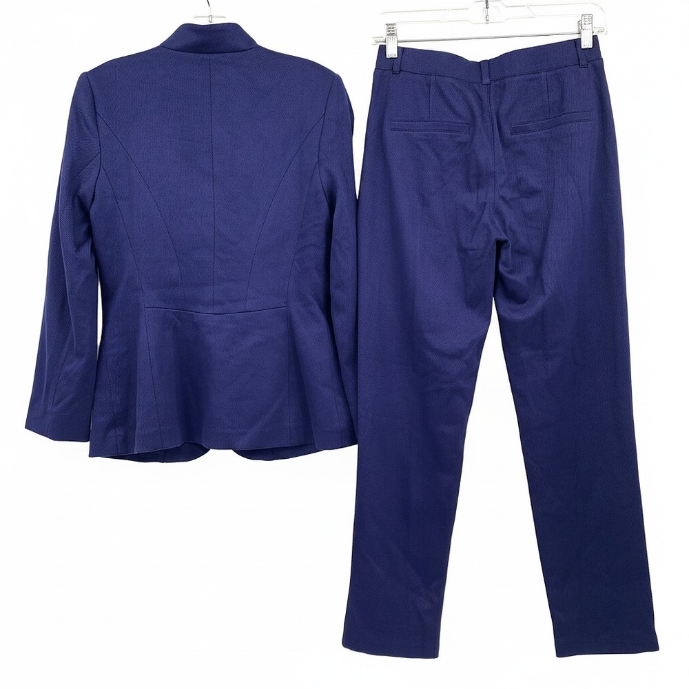 Mary Crafts Navy Blazer & Trousers 2-Piece Set | Rayon-Polyester Suit Jacket